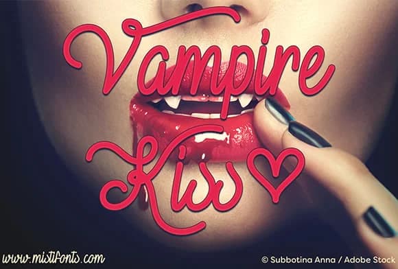 Vampire Kiss Font by Misti — Script Handwritten Font
