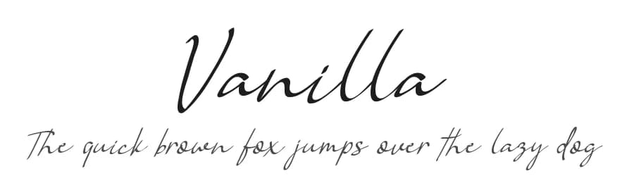 Vanilla by !bey Design — Script Handwritten Font