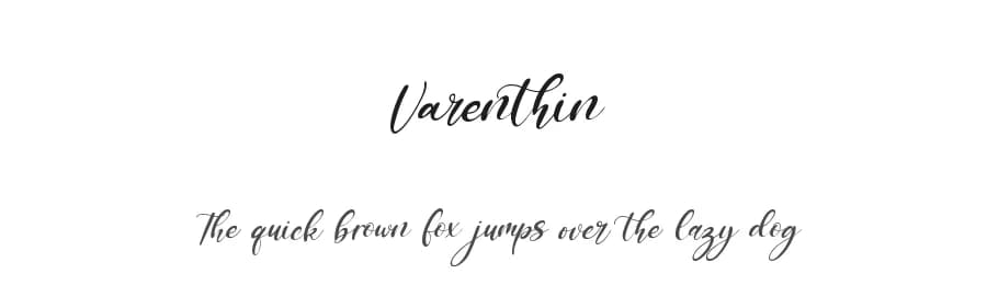 Varenthin by Kong Font — Script Handwritten Font