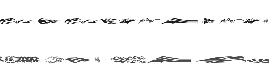 Vehicle Decals 'Flames & Art' by HypoTypo — Dingbats Font