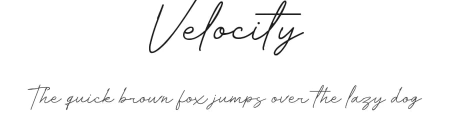 Velocity by HastaType — Script Handwritten Font