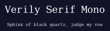 Verily Serif Mono by Stephen G. Hartke — Sans Serif Font — thumbnail 2