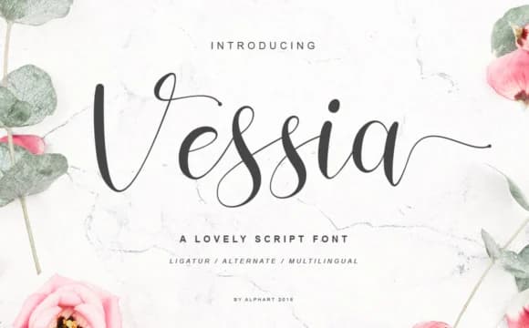 Vessia Script Font by alphArt — Script Handwritten Font