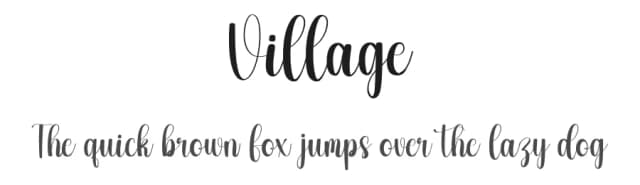 Village by Creative Homework — Script Handwritten Font