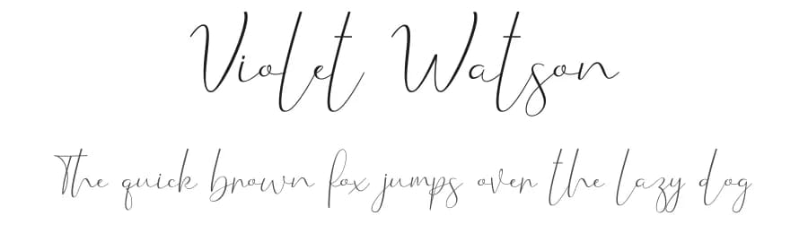Violet Watson by Rometheme Std — Script Handwritten Font
