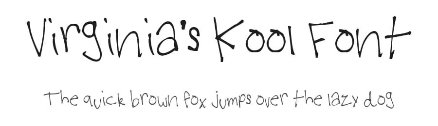 Virginia's Kool Font by Virginia McDonald — Script Handwritten Font