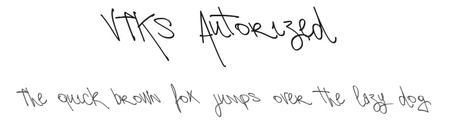 VTKS Autorized by Douglas Vitkauskas — Script Handwritten Font
