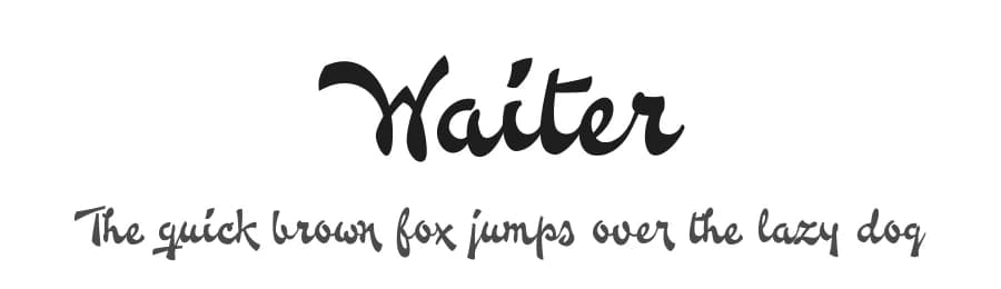 Waiter by Måns Grebäck — Script Handwritten Font