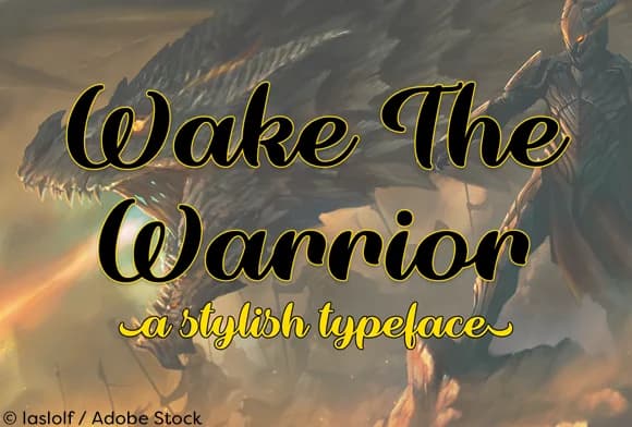 Wake the Warrior Font by Misti — Script Handwritten Font