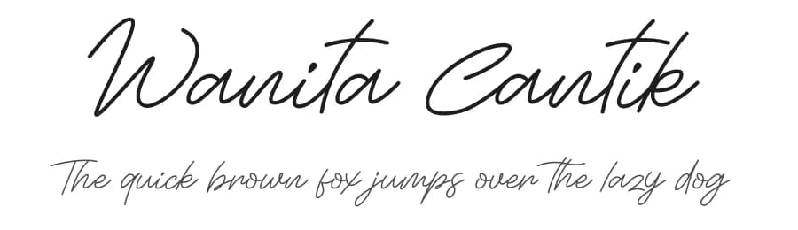 Wanita Cantik by Ryan Rivaldo Vierra — Script Handwritten Font