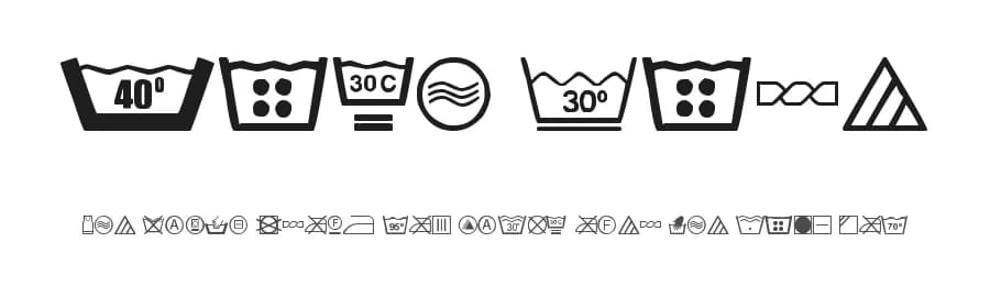Wash Care by Woodcutter — Dingbats Font