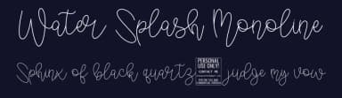 Water Splash Monoline by Miftah Arzaq — Script Handwritten Font — thumbnail 2