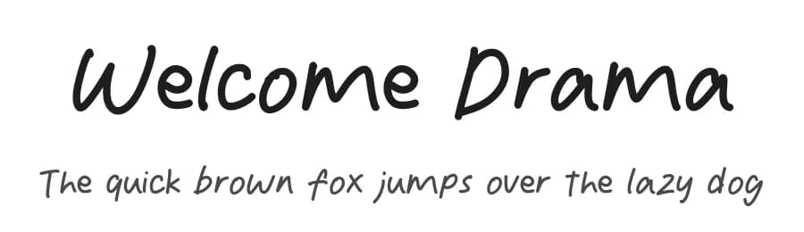 Welcome Drama by Khurasan — Script Handwritten Font