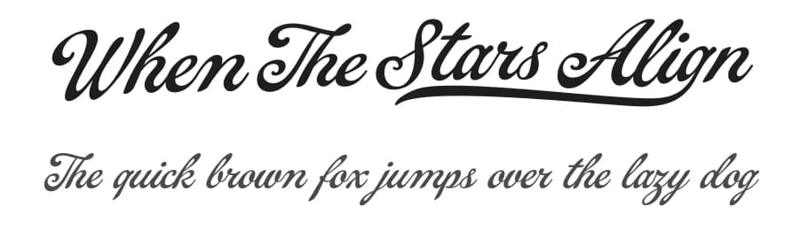 When The Stars Align by Måns Grebäck — Script Handwritten Font