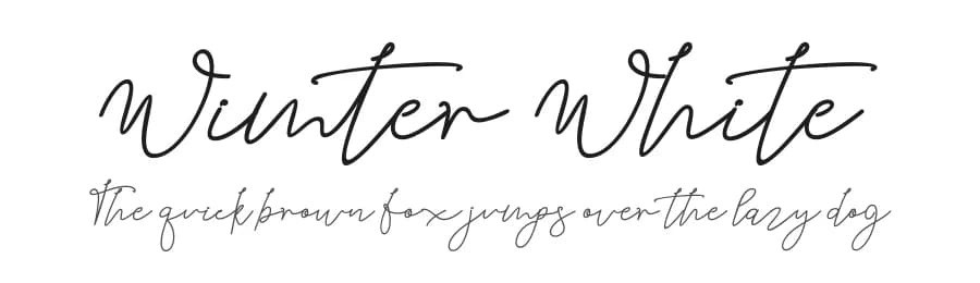 Wimter White by Kong Font — Script Handwritten Font