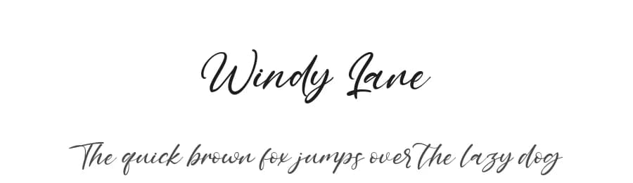 Windy Lane by Kong Font — Script Handwritten Font