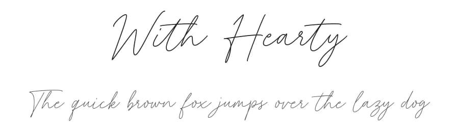 With Hearty by Typebae Foundry — Script Handwritten Font