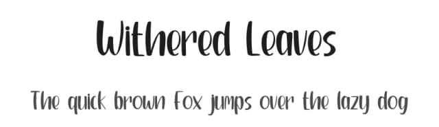 Withered Leaves by Rvandtype — Script Handwritten Font