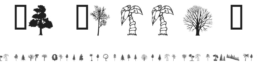 WM Trees 1 by WillyMac — Dingbats Font