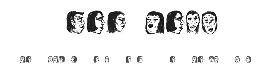 Women Heads by Vladimir Nikolic — Dingbats Font