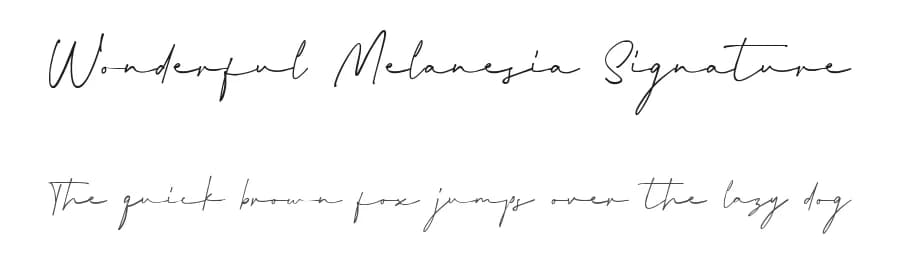 Wonderful Melanesia Signature by Arterfak Project — Script Handwritten Font