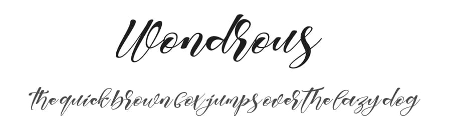 Wondrous by Muhammad Akbar — Script Handwritten Font — preview 1