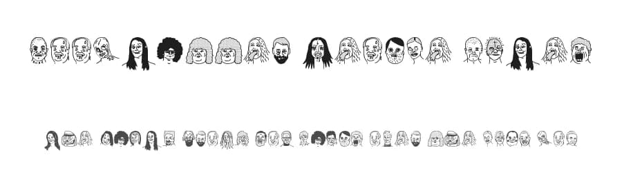 Woodcutter People Faces by Woodcutter — Dingbats Font