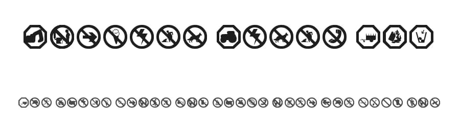 Working Signs TFB by zanatlija — Dingbats Font