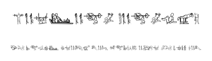 Workout Routine by Woodcutter — Dingbats Font