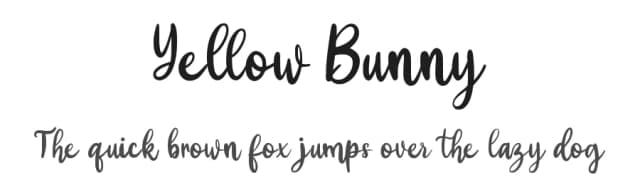 Yellow Bunny by Ikrar Bey Khubaib — Script Handwritten Font