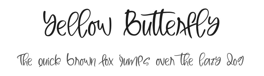 Yellow Butterfly by Four Lines — Script Handwritten Font