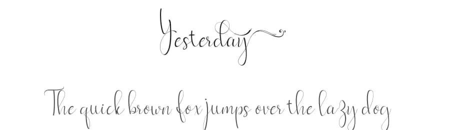 Yesterday by alcode — Script Handwritten Font