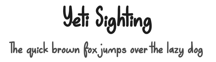 Yeti Sighting by JSH creates — Script Handwritten Font