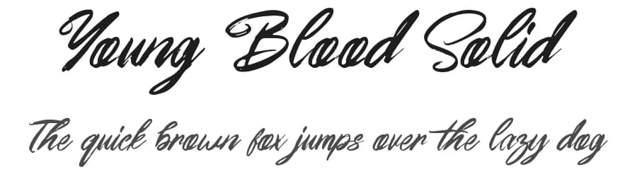 Young Blood Solid by FHFont — Script Handwritten Font