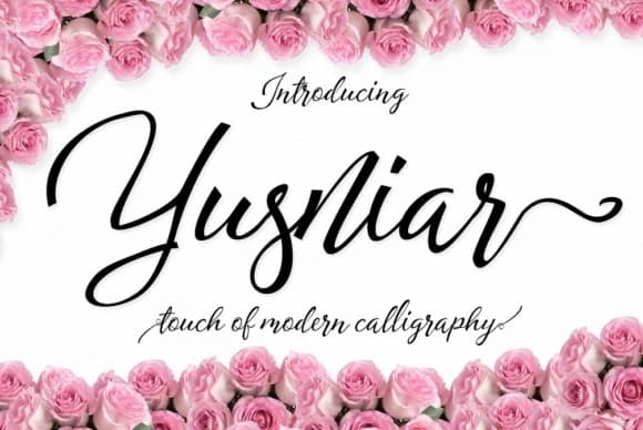 Yusniar Script Font by BONJOURTYPE — Script Handwritten Font