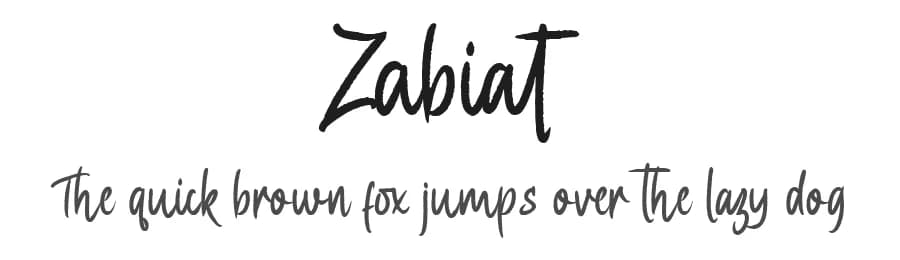 Zabiat by Kong Font — Script Handwritten Font