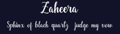 Zaheera by aqr typeface — Script Handwritten Font — thumbnail 2
