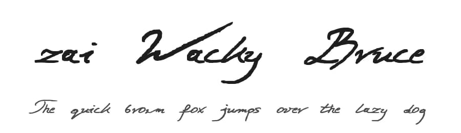 zai Wacky Bruce by Tomasz Skowroński — Script Handwritten Font