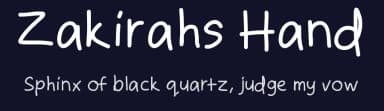 Zakirahs Hand by Zakirah Zakaria — Script Handwritten Font — thumbnail 2