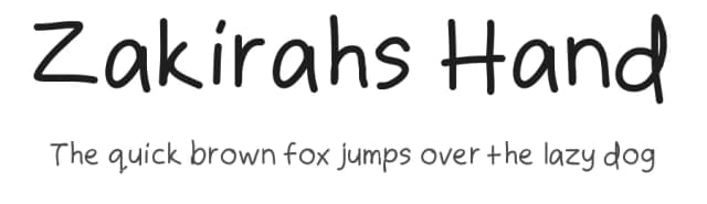 Zakirahs Hand by Zakirah Zakaria — Script Handwritten Font