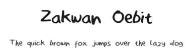 Zakwan Oebit by Zakwan Oebit — Script Handwritten Font — thumbnail 1