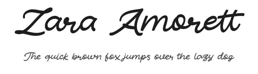 Zara Amorett by Letterhanna Type Foundry — Script Handwritten Font