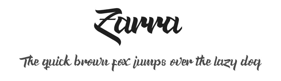 Zarra by Bykineks — Script Handwritten Font