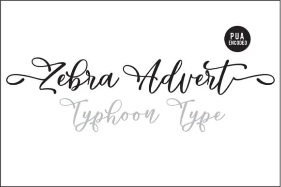 Zebra Advert Font by Typhoon Type™ — Script Handwritten Font