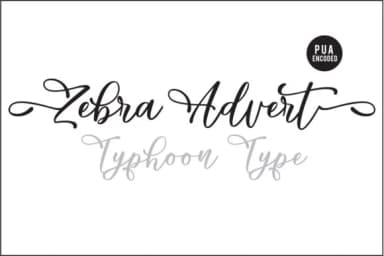 Zebra Advert Font by Typhoon Type™ — Script Handwritten Font — thumbnail 1