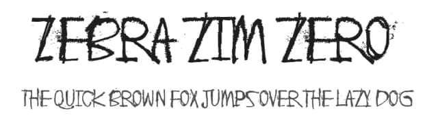 Zebra zim zero by Juha Korhonen — Script Handwritten Font