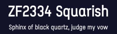 ZF2334 Squarish by S. Z. — Sans Serif Font — thumbnail 2