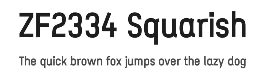 ZF2334 Squarish by S. Z. — Sans Serif Font — preview 1