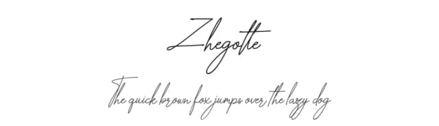 Zhegotte by Indriyanti — Script Handwritten Font