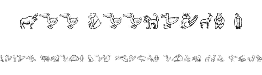Zoo Woodcuts M by Manfred Klein — Dingbats Font